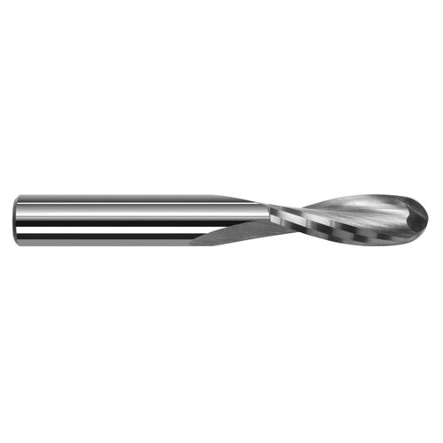 1/2″ Dia. × 1/2″ Shank × 3/4″ DOC × 4″ OAL, Carbide Uncoated, 2 Flute, Ballnose End Mill - Exact Industrial Supply
