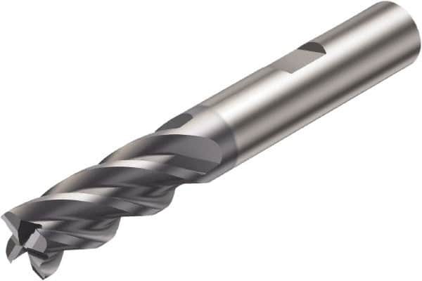 Sandvik Coromant - 25mm, 4 Flute, Solid Carbide, Corner Radius End Mill - 121mm OAL, 37° Helix, Right Hand Flute, 45mm LOC, Right Hand Cut - Benchmark Tooling