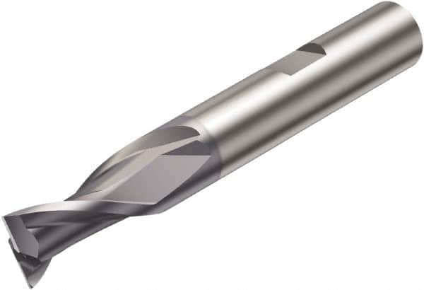 Sandvik Coromant - 5mm, 2 Flute, Solid Carbide, Corner Radius End Mill - 57mm OAL, 30° Helix, Right Hand Flute, 10.5mm LOC, Right Hand Cut - Benchmark Tooling
