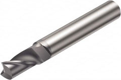 Sandvik Coromant - 3mm, 7mm LOC, 6mm Shank Diam, 57mm OAL, 1 Flute, Solid Carbide Square End Mill - TiCN Finish, 30° Helix, Centercutting, Right Hand Cut, Right Hand Flute, Series CoroMill Plura - Benchmark Tooling