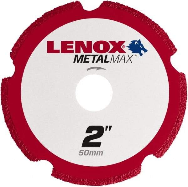 Lenox - 2" 40/50 Grit Diamond Cutoff Wheel - 0.05" Thick, 3/8" Arbor, 30,500 Max RPM, Use with Die Grinders - Benchmark Tooling