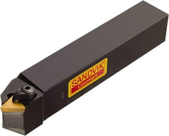 Sandvik Coromant - CTDPR/L, Right Hand Cut, 45° Lead Angle, 12mm Shank Height x 12mm Shank Width, Positive Rake Indexable Turning Toolholder - 80mm OAL, TPUN 11 03 04, TPU 221 Insert Compatibility, Series T-Max S - Benchmark Tooling