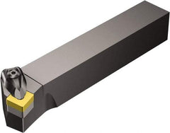 Sandvik Coromant - DSKNR/L, Right Hand Cut, 15° Lead Angle, 25mm Shank Height x 25mm Shank Width, Negative Rake Indexable Turning Toolholder - 153.05mm OAL, SNMG 12 04 08, SNMG 432 Insert Compatibility, Series T-Max P - Benchmark Tooling