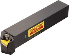 Sandvik Coromant - CTFPR/L, Right Hand Cut, -1° Lead Angle, 12mm Shank Height x 12mm Shank Width, Positive Rake Indexable Turning Toolholder - 80mm OAL, TPUN 11 03 04, TPU 221 Insert Compatibility, Series T-Max S - Benchmark Tooling