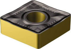 Sandvik Coromant - CNMM646 MR Grade 2220 Carbide Turning Insert - TiCN/AI2O3/TiN Finish, 80° Diamond, 3/4" Inscr Circle, 1/4" Thick, 3/32" Corner Radius - Benchmark Tooling