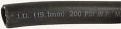 Made in USA - 3/4" ID x 1-5/32" OD CTL Multipurpose Air Hose - 200 Working psi, -40 to 180°F, Black - Benchmark Tooling