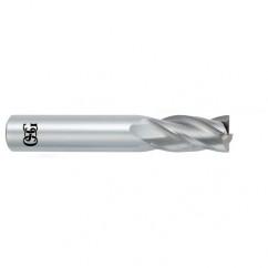 1/2 Dia. x 3 Overall Length 4-Flute .030 C/R Solid Carbide SE End Mill-Round Shank-Center Cutting-Uncoated - Benchmark Tooling