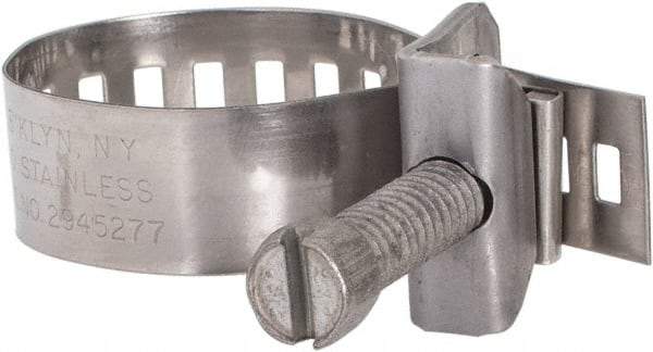 IDEAL TRIDON - SAE Size 12, 11/16 to 1-1/4" Diam, Stainless Steel Double Lock Hose Worm Drive Clamp - Material Grade 301 - Benchmark Tooling