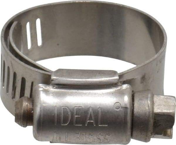 IDEAL TRIDON - SAE Size 10, 11/16 to 1-1/8" Diam, Stainless Steel Lined Worm Drive Clamp - Material Grade 316 - Benchmark Tooling