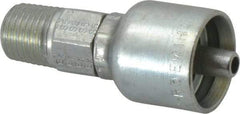 Parker - 1/4-18 Male NPTF Steel Hydraulic Hose Male Rigid Fitting - 12,000 psi, -4 Hose Size, 1/4" Hose Diam, Series 43 - Benchmark Tooling