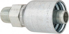 Parker - 3/8-18 Male NPTF Steel Hydraulic Hose Male Rigid Fitting - 10,000 psi, -8 Hose Size, 1/2" Hose Diam, Series 43 - Benchmark Tooling