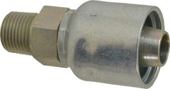 Parker - 1/2-14 Male NPTF Steel Hydraulic Hose Male Rigid Fitting - 7,500 psi, -12 Hose Size, 3/4" Hose Diam, Series 43 - Benchmark Tooling