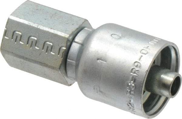 Parker - 3/8-18 NPTF Steel Hydraulic Hose Female Rigid Fitting - -6 Hose Size, 3/8" Hose Diam, Series 43 - Benchmark Tooling