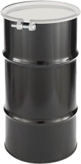 Made in USA - 16 Gallon Cylindrical Carbon Steel Open Head Drum - 27" High x 14" Diam - Benchmark Tooling