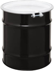 Made in USA - 20 Gallon Cylindrical Carbon Steel Open Head Drum - 19-1/4" High x 18-1/4" Diam - Benchmark Tooling