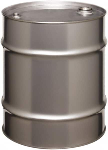 Made in USA - 20 Gallon Cylindrical Stainless Steel Tight Head Drum - 19-1/4" High x 18-1/4" Diam - Benchmark Tooling