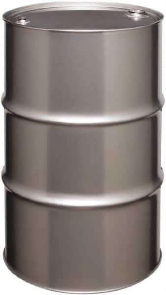 Made in USA - 55 Gallon Cylindrical Stainless Steel Tight Head Drum - 33" High x 22-1/2" Diam - Benchmark Tooling