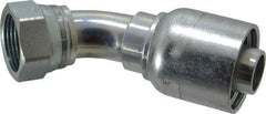Parker - 1-5/16-12 Female JIC Steel Hydraulic Hose Female JIC Swivel & 45° Elbow & Short Drop - 4,000 psi, -16 Hose Size, 1" Hose Diam, Series 43 - Benchmark Tooling