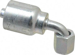 Parker - 9/16-18 Female JIC Steel Hydraulic Hose Female JIC Swivel & 90° Elbow & Short Drop - -6 Hose Size, 3/8" Hose Diam, Series 43 - Benchmark Tooling
