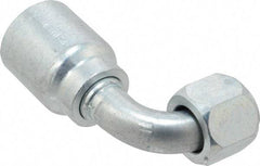 Parker - 1-1/16-12 Female JIC Steel Hydraulic Hose Female JIC Swivel & 90° Elbow & Short Drop - -12 Hose Size, 3/4" Hose Diam, Series 43 - Benchmark Tooling