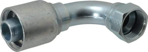 Parker - 1-5/16-12 Female JIC Steel Hydraulic Hose Female JIC Swivel & 90° Elbow & Short Drop - -16 Hose Size, 1" Hose Diam, Series 43 - Benchmark Tooling