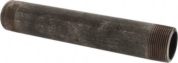Made in USA - Schedule 80, 1-1/4" Diam x 9" Long Black Pipe Nipple - Threaded - Benchmark Tooling