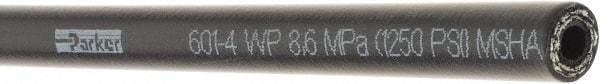 Parker - -4 Hose Size, 1/4" ID, 1,250 psi Work Pressure Hydraulic Hose - 3" Radius, Synthetic Rubber, -40°F to 257°F - Benchmark Tooling