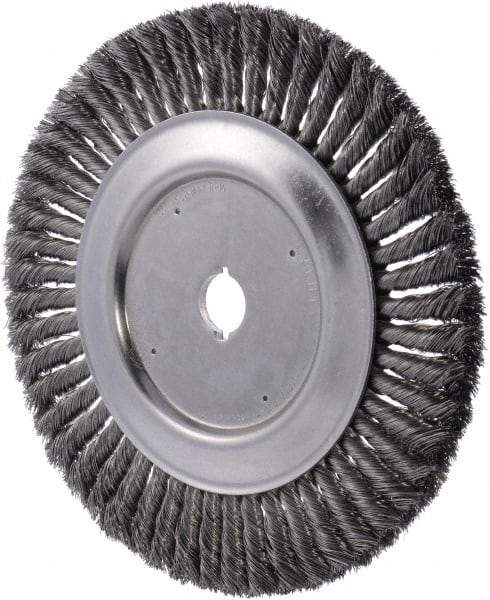 Weiler - 10" OD, 1" Arbor Hole, Knotted Wheel Brush - 0.016" Filament Diam - Benchmark Tooling