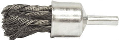 Weiler - 1/2" Brush Diam, Knotted, End Brush - 1/4" Diam Shank, 20,000 Max RPM - Benchmark Tooling