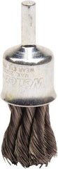 Weiler - 3/4" Brush Diam, Knotted, End Brush - 1/4" Diam Shank, 20,000 Max RPM - Benchmark Tooling