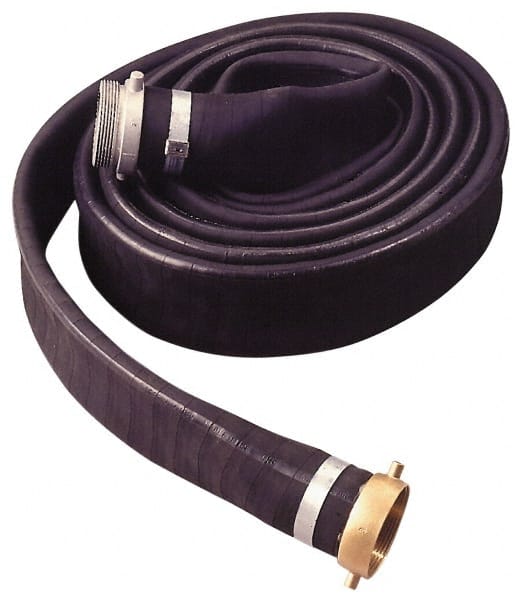 2″ Inside x 2-3/8″ Outside Diam, Rubber Liquid Suction & Discharge Hose Black, 50' Long, 120 psi Working & 450 psi Brust Pressure