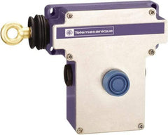 Telemecanique Sensors - 10 Amp, NO/NC Configuration, Left Hand Operation, Rope Operated Limit Switch - Pushbutton Reset, Cable Pull, 300 VAC/VDC - Benchmark Tooling