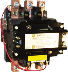 Square D - 3 Pole, 110 Coil VAC at 50 Hz and 120 Coil VAC at 60 Hz, 270 Amp NEMA Contactor - Open Enclosure, 50 Hz at 110 VAC and 60 Hz at 120 VAC - Benchmark Tooling