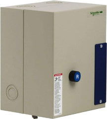 Schneider Electric - 9 Amp, 120 Coil VAC, Reversible Enclosed IEC Motor Starter - 1 Phase Hp: 0.3 at 120 VAC, 1 at 240 VAC, 3 Phase Hp: 2 at 208 VAC, 2 at 230 VAC, 5 at 460 VAC, 7.5 at 575 VAC - Benchmark Tooling