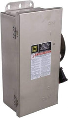 Square D - 30 Amp, 240 VAC, 250 VDC, 2 Pole Fused Safety Switch - NEMA 12, 3, 3R, 4 & 4X, 3 hp at 240 VAC (Single Phase), 7.5 hp at 240 VAC, 5 hp hp at 250 VDC (Triple Phase), DPST Contact Form - Benchmark Tooling