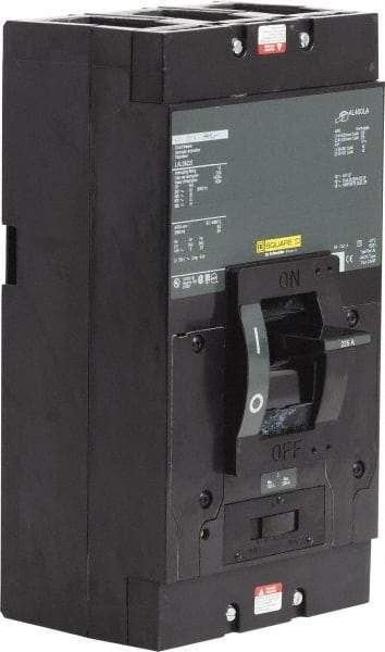 Square D - 225 Amp, 600 V, 3 Pole, Plug On Molded Case Circuit Breaker - Thermal Magnetic Trip, Multiple Breaking Capacity Ratings, 5.84 Inch Deep x 11 Inch High x 6 Inch Wide - Benchmark Tooling