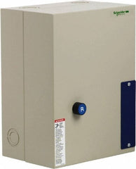 Schneider Electric - 3 Pole, 65 Amp, 120 Coil VAC, Nonreversible Enclosed IEC Motor Starter - 1 Phase Hp: 10 at 240 VAC, 5 at 120 VAC, 3 Phase Hp: 20 at 208 VAC, 20 at 230 VAC, 40 at 460 VAC, 50 at 575 VAC - Benchmark Tooling