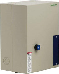 Schneider Electric - 3 Pole, 50 Amp, 120 Coil VAC, Nonreversible Enclosed IEC Motor Starter - 1 Phase Hp: 3 at 120 VAC, 7.5 at 240 VAC, 3 Phase Hp: 15 at 208 VAC, 15 at 230 VAC, 40 at 460 VAC, 40 at 575 VAC - Benchmark Tooling