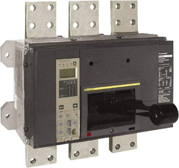 Square D - 1600 Amp, 600 VAC, 3 Pole, Panel Mount Molded Case Circuit Breaker - Electronic Trip, Multiple Breaking Capacity Ratings, 3/0 AWG - Benchmark Tooling