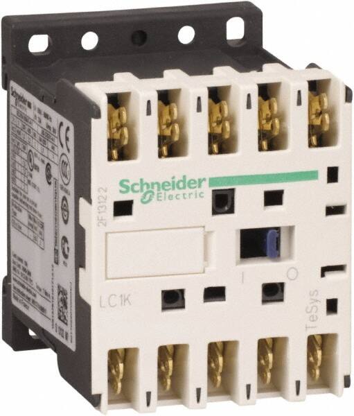 Schneider Electric - 4 Pole, 220 to 230 Coil VAC at 50/60 Hz, 16 Amp at 690 VAC and 20 Amp at 440 VAC, Nonreversible IEC Contactor - BS 5424, CSA, IEC 60947, NF C 63-110, RoHS Compliant, UL Listed, VDE 0660 - Benchmark Tooling