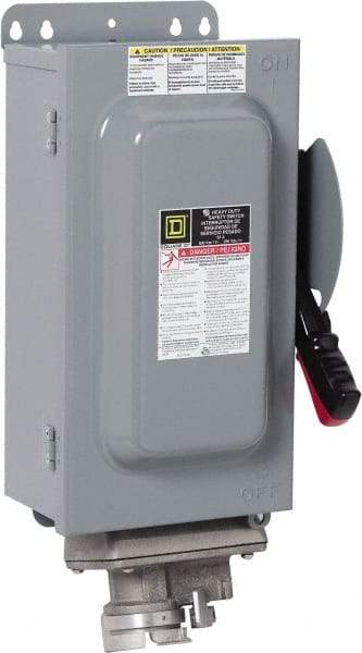 Square D - 30 Amp, 600 VAC, 3 Pole Fused Safety Switch - NEMA 12 & 3R, 7.5 hp at 480 VAC, 5 hp at 250 VDC (Single Phase), 20 hp at 600 VAC, 10 hp at 600 VDC (Triple Phase) - Benchmark Tooling