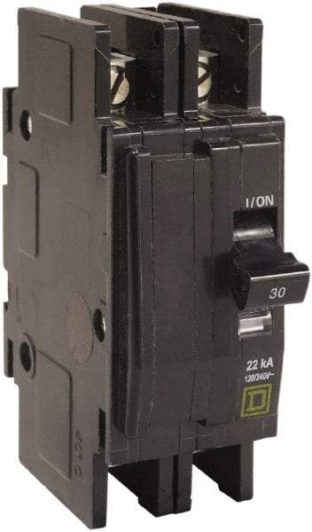 Square D - 20 Amp, 240 VAC, 2 Pole, Panel Mount Miniature Circuit Breaker - 14-2 AWG - Benchmark Tooling