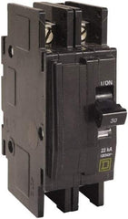 Square D - 25 Amp, 240 VAC, 2 Pole, Panel Mount Miniature Circuit Breaker - 14-2 AWG - Benchmark Tooling