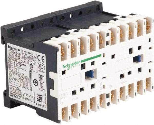 Schneider Electric - 3 Pole, 24 Coil VAC at 50/60 Hz, 12 Amp at 440 VAC, 16 Amp at 690 VAC and 20 Amp at 440 VAC, Reversible IEC Contactor - BS 5424, CSA, IEC 60947, NF C 63-110, RoHS Compliant, UL Listed, VDE 0660 - Benchmark Tooling