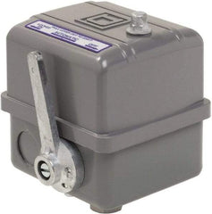 Square D - 1, 7, 9 and 3R NEMA Rated, 145 to 175 psi, Electromechanical Pressure and Level Switch - Adjustable Pressure, 575 VAC, L1-T1, L2-T2 Terminal, For Use with Square D Pumptrol - Benchmark Tooling