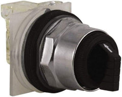 Schneider Electric - 30mm Mount Hole, 3 Position, Knob and Pushbutton Operated, Selector Switch - Black, Maintained (MA), NO/NC, Weatherproof and Dust and Oil Resistant - Benchmark Tooling