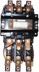 Square D - 110 Coil VAC at 50 Hz, 120 Coil VAC at 60 Hz, 270 Amp, NEMA Size 5, Nonreversible Open Enclosure NEMA Motor Starter - 3 Phase hp: 100 at 230 VAC, 200 at 460 VAC, 200 at 575 VAC, 75 at 200 VAC - Benchmark Tooling
