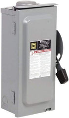 Square D - 60 Amp, 240 V, 2 Pole Fused Safety Switch - NEMA 3R, 10 hp at 240 VAC (Single Phase), 15 hp at 240 VAC (Triple Phase), DPST Contact Form - Benchmark Tooling