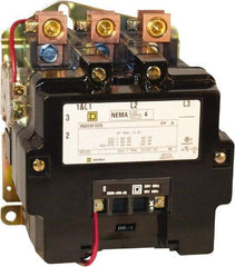 Square D - 2 Pole, 110 Coil VAC at 50 Hz and 120 Coil VAC at 60 Hz, 135 Amp NEMA Contactor - Open Enclosure, 50 Hz at 110 VAC and 60 Hz at 120 VAC - Benchmark Tooling