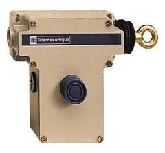 Telemecanique Sensors - 10 Amp, NO/NC Configuration, Right Hand Operation, Rope Operated Limit Switch - Pushbutton Reset, Rope Pull, No Pilot Light, 300 VAC - Benchmark Tooling